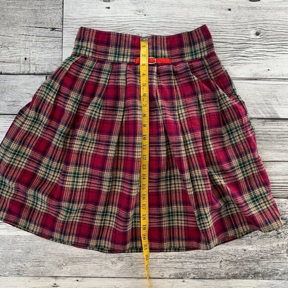 Vintage Y2K Pleated Plaid Handmade Academia Swing Skirt - Picture 10 of 10